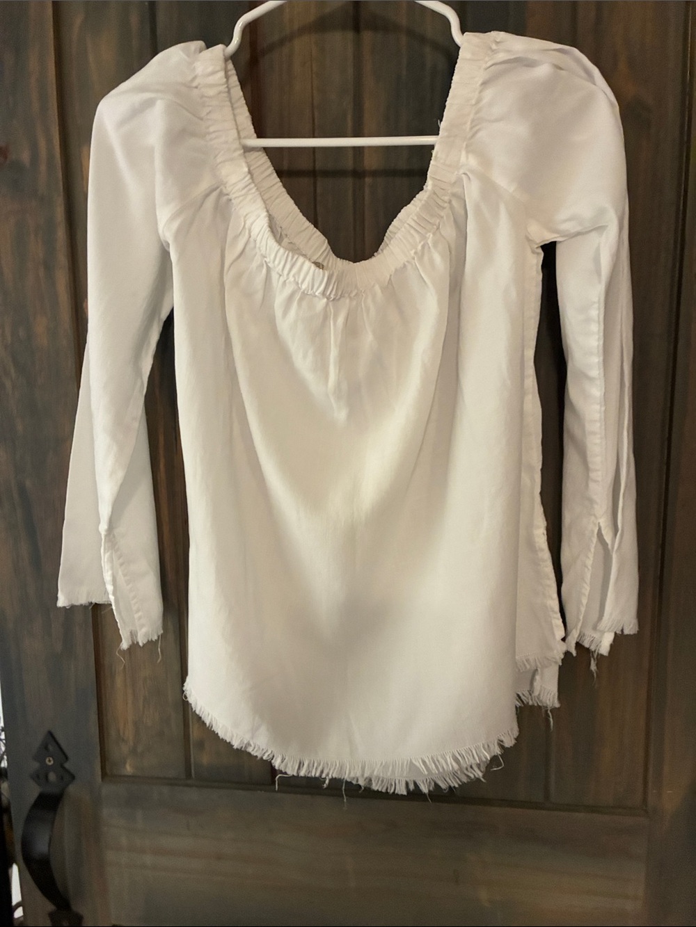 Chelsea &Violet White Women's Long Sleeve Peasant Top